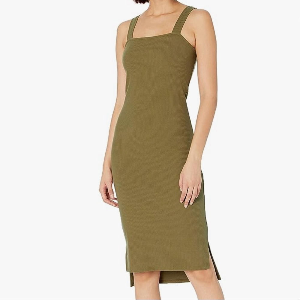 Amazon’s The Drop XXS Ribbed Military Green Fitted Dress